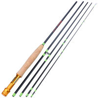 Souilang 5 Section Fly Fishing Rod Carbon Fiber Fishing Rod Super Lightweight Fishing Pole and 56 Fishing Reel Travel