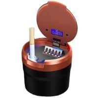 【Cw】Portable Ashtray For Vehicles Auto Ashtray With LED Light Easy Clean Ash Tray For Car Mini Car Trash Can With Lid Portablehot