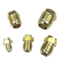 45 Degree SAE 1/4 3/8 1/2 3/4 Flare Turn To End Feed Tube Coupling Brass Pipe Fitting Adapeter Water Gas Air Conditioner