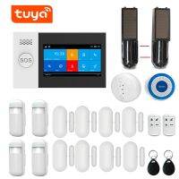 【LZ】●♝  Tuya APP Remote Control WiFi Home Alarm Burglar System 4.3 Inch Touch Screen Solar Infrared Sensor Optional