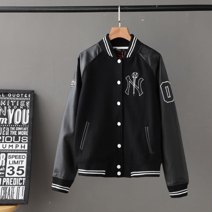 New Era MLB New York Yankees heritage varsity jacket in black  ASOS