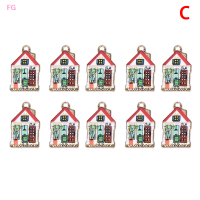 ?【Lowest price】FG 10ชิ้น/เซ็ตเคลือบสี Alloy CUTE House Charms จี้ DIY CRAFT Jewelry ทำของขวัญ