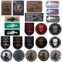 ✙⊕ Sniper Embroidered Patches Tactical Army Military Patch Combat Emblem Zombie PVC Rubber Skull Badges For Clothing Cap Bag