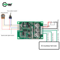 DC 12V-36V 500W High Power Brushless Motor Controller โมดูลบอร์ดขับรถไม่มี Hall Power Supply อุปกรณ์เสริม