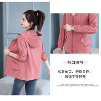 利Ladies Jacket Spring and Autumn New Hooded Jacket Female Wild Korean Loose Casual Jacket Pure Color Jacket