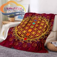 2023 in stock Flower of Life and Dature Stramonium Datura Flannel Warm Soft Fashion Blanket  Plush Sofa Bed Throw Blanket for Picnic Blanket，Contact the seller to customize the pattern for free