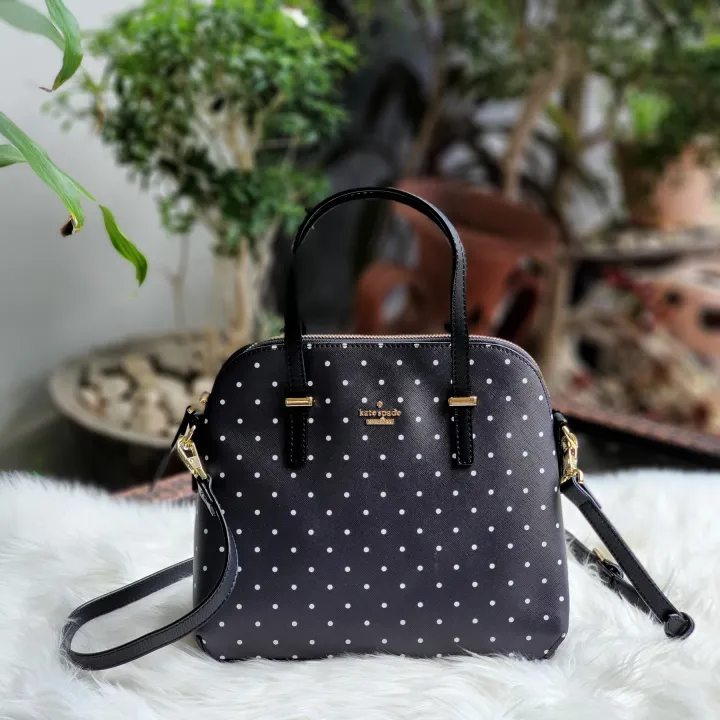 Limited Style of Kate Spade Cedar Street Maise Polka Dots Print Women's Top  Handle Bag - Black | Lazada PH