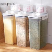 Plastic Clear Coarse Cereal Sealed Canister Kitchen Grain Storage Container
