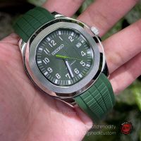 Seiko Mod Aquanaut Model Green Waffle Dial Rubber Strap Best Quality