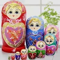 10 Layersset 22cm Baby Toy Nesting Dolls Wooden Russian Dolls Matryoshka Doll Children Christmas Gift