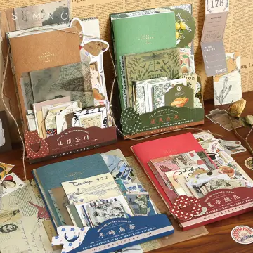 Aesthetic Scrapbook Kit Vintage Junk Journal Kit with Journaling  /Scrapbooking Supplies Retro DIY Scrapbook Paper Planner Stickers  Stationery for Teen