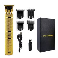 Professional ไร้สาย Outliner ผม Trimmer 0มม. Baldheaded Clipper T-Blade สำหรับผู้ชาย Zero Gapped รายละเอียดเครื่องโกนหนวดเครา