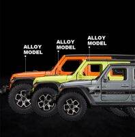 รถ Diecast Wrangler Rubicon อัลลอยด์1:32โมเดลโลหะไฟจำลองรถลากออฟโรดของขวัญสำหรับเด็กยานพาหนะ