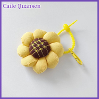 Caile ผ้าฝ้ายผ้าลินิน Sun Flower pendant สำหรับผู้หญิงกระเป๋าถือรถเครื่องประดับของขวัญพวงกุญแจ