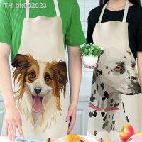 ❣♕ 1Pc Kitchen Apron Sketch Wearing Pug Pet Dog Cat Printed Sleeveless Cotton Linen Aprons for Men Women Home Cleaning Tools Mandil