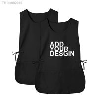 □ Custom LOGO Printing Embroidery Advertising Shirt Vest Worker Clothes European American Floral Uniform Waistcoat Cleaning Apron