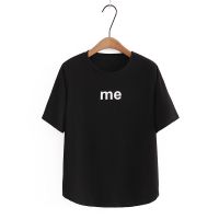 【มีไซส์ใหญ่】Plus Size XL-4XL Womens Short Sleeve Letter Printed Summer T-shirts Oversized Casual White Black Female Tops Fashion Shirts