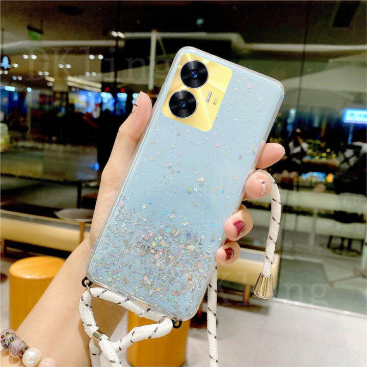 คลังสินค้าพร้อมเคสโทรศัพท์สำหรับ-realme-c55-realme-c55nfc-ซิลิโคนกลิตเตอร์10t-5g-realmec55เคสใส่โทรศัพท์นิ่ม-nfc-2023พร้อม-tali-bahu