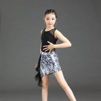 Summer New Children Latin Dance Dress Practice Clothes Girls Latin Dance Clothes Sleeveless Top Fringe Skirts Suit Dance Wear