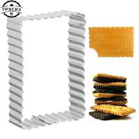 1pc Biscuit Baking Molds DIY Frame Wreath Cookie Cutter Steel Fluted Rectangle Shortbread Cookie And Biscuit Cutters Cake Mold Bread Cake  Cookie Acce