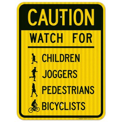 นาฬิกาเตือนสำหรับเด็กนักวิ่งป้ายนักปั่นจักรยานป้ายอลูมิเนียมสะท้อนแสงป้ายจราจรม. EGP ป้องกันการจางหายกลางแจ้งป้าย Sigo ผลิตในสหรัฐ