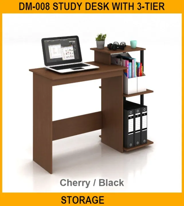 Dm008 Study Desk With 3tier Storage / Study Desk With Shelf / Laptop