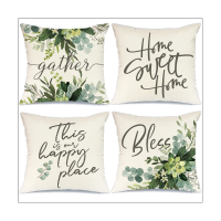 Set of 4 Farmhouse Throw Pillows Pillowcase Spring Decorations Pillowcase Home Decor Pillowcase for Couch