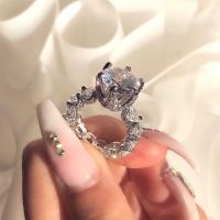 2021 New Arrival Women 39;s Ring Zircon Inlaid Female Couple Proposal Engagement Wedding Ring Luxury Jewelry for Women Wholesale