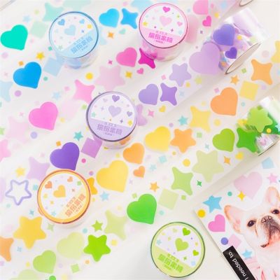 MOHAMM PET 1 Roll Candy Color Heart Star Shaped Tape