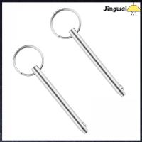 JINGWEI 2Pcs เส้นผ่านศูนย์กลาง1/4 "(6.3มม.) หมุดปลดเร็ว เหล็กไร้สนิม เงินสีเงิน เดือยเดือย มืออาชีพอย่างมืออาชีพ ชุดอุปกรณ์ฮาร์ดแวร์ ท็อปส์ซูเรือ