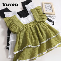 Yuvon Design sense Small suspender vest sleeveless blouse Womens spring and summer French style chic small flying sleeve ruffle short top fashion