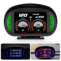 รถ Head Up Display P2 Dual ระบบ HUD Overspeed Alarm Turbo ke Test Security Alarm OBD2 GPS Speedometer Slope Tilt Meter