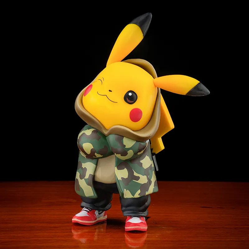 Pokemon Kawaii Camouflage Pikachu Action Figure Anime Cosplay