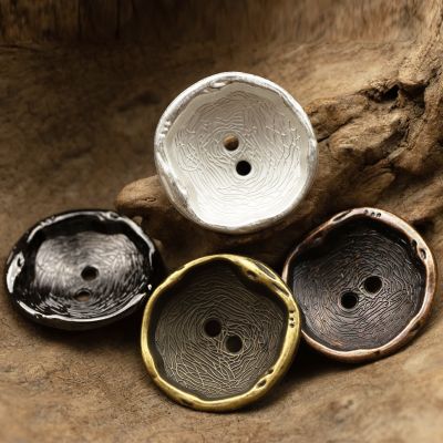 5 pcs/lot Zinc Alloy Metal Buttons Irregular Lines Curved Red Bronze Gunmetal Coat Buttons Classic Retro Button Supplies