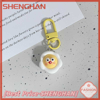 ตุ๊กตาการ์ตูนจี้พวงกุญแจชีสไข่ลวกอาหารจำลองน่ารักน่ารัก SHENGHAN ตุ๊กตาเรซิ่นกระเป๋าหนังสือจี้พวงกุญแจ