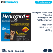 Heartgard Plus < 25lbs - Viên nhai phòng Giun tim chó < 11.5kg