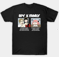 Japanese anime SPY×FAMILY mens 100% cotton round neck short-sleeved T-shirt Anya short-sleeved Valentines Day gift