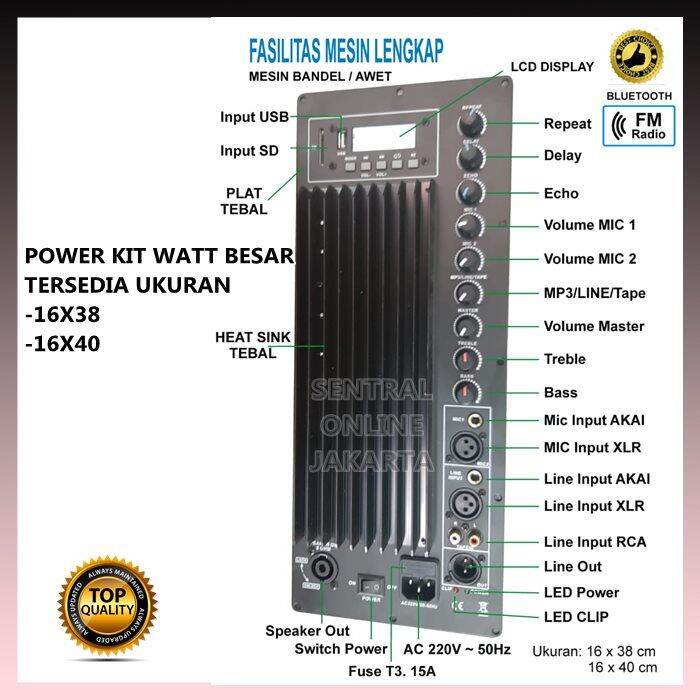 Power Kit Mesin Speaker Aktif Usb Bluetooth Watt New Lazada