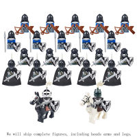 24pcs Dragoon Castle Evil Knight Sliver Hawk Knights Battle Steed Rome Cavalry Warrior Building Block Mini Figure