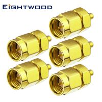 Eightwood 5PCS SMA to MMCX RF Coaxial Adapter SMA Plug Male to MMCX Plug Male RF Connector Straight Gold 50 Ohm Between Series Electrical Connectors