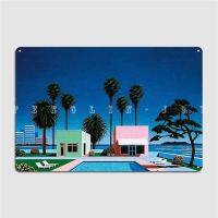 Hiroshi Nagai Vaporwave Nufi ป้ายโลหะผนังถ้ำผับโรงรถกำหนดเองเครื่องตกแต่งฝาผนังโปสเตอร์ดีบุก