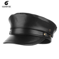 ผู้หญิง Newsboy หมวก Vintage PU หนังทหารหมวก Fiddler หมวกกัปตันหมวกกะลาสี Baker Boy Peaked Cap