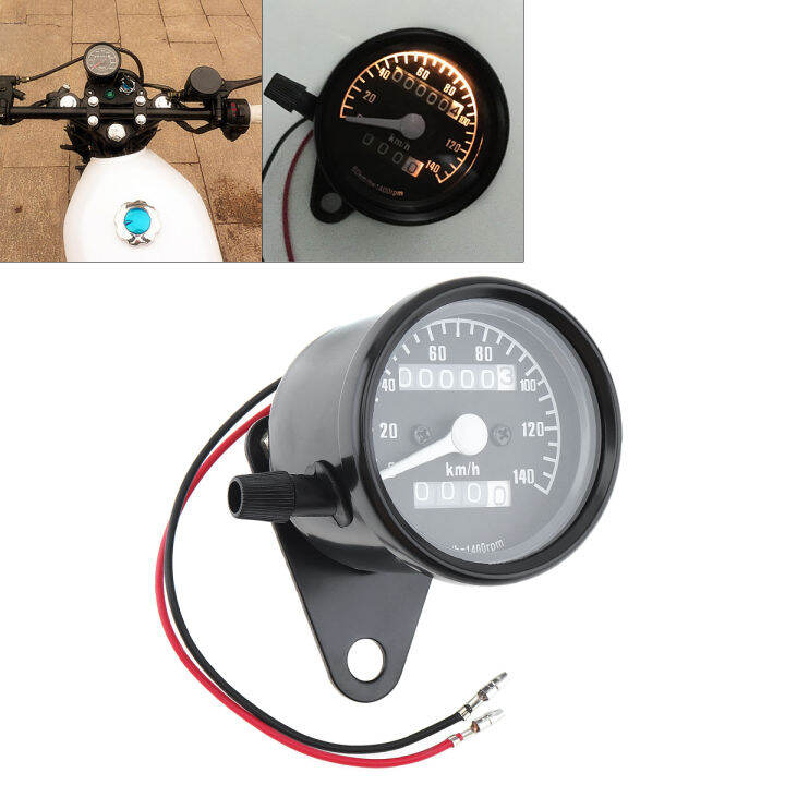 Motorcycle Odometer 12V Yellow Light Speedometer Lazada