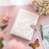 Lovedoki Butterfly Binder Loose Leaf Notebook and Journals Leather Agenda Personal Diary A5 Planner Office Accessories 2021 New
