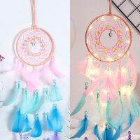 LED Lights Dream Catcher Wall Decor Colorful Feather Dream Catcher Handmade Dream Catcher Wall Hanging Decor for Home Decor