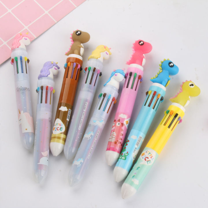 saifah-ปากกา-ปากกาลูกลื่น-10-สี-น่ารัก-ราคาถูก-ปากกาหลากสี-ลายน่ารัก-ปากกากด10สี-พร้อมส่ง