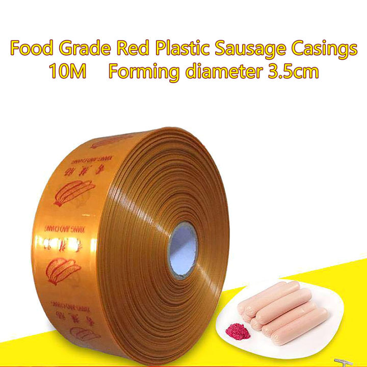 jiang-ท่อไส้กรอกพลาสติกสีเหลืองขนาด10เมตร45มม-ปลอกยัดไส้เนื้อสำหรับเครื่องทำไส้กรอกเครื่องมือไส้แฮม