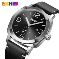 ZZOOI SKMEI Top Brand Luxury Genuine Leather Strap Quartz Wristwatches Male Simple Date Time Sport Watches Mens Clock reloj hombre