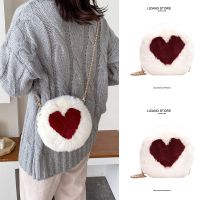 Furry plush plush bag female 2023 new trendy Messenger cute girl fashion niche personality chain super hot 【BYUE】