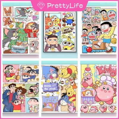 ภาพวาดเพชรการ์ตูนอนิเมะ Crayon Shinchan Kirby 5d เพชรเต็มห้องนั่งเล่นวางเพชรงานปักครอสติชห้องนอนห้องรับประทานอาหารเพชร30x40cm อุปกรณ์ตกแต่งบ้านง